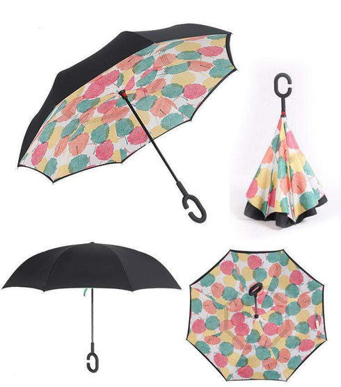 AussieSuperStore Homeware Supplies Double Layer Windproof UV Protection Reverse folding Umbrellas CBCUMBRELLALEAF